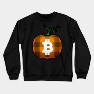 Bitcoin Plaid Pumpkin Crewneck Sweatshirt